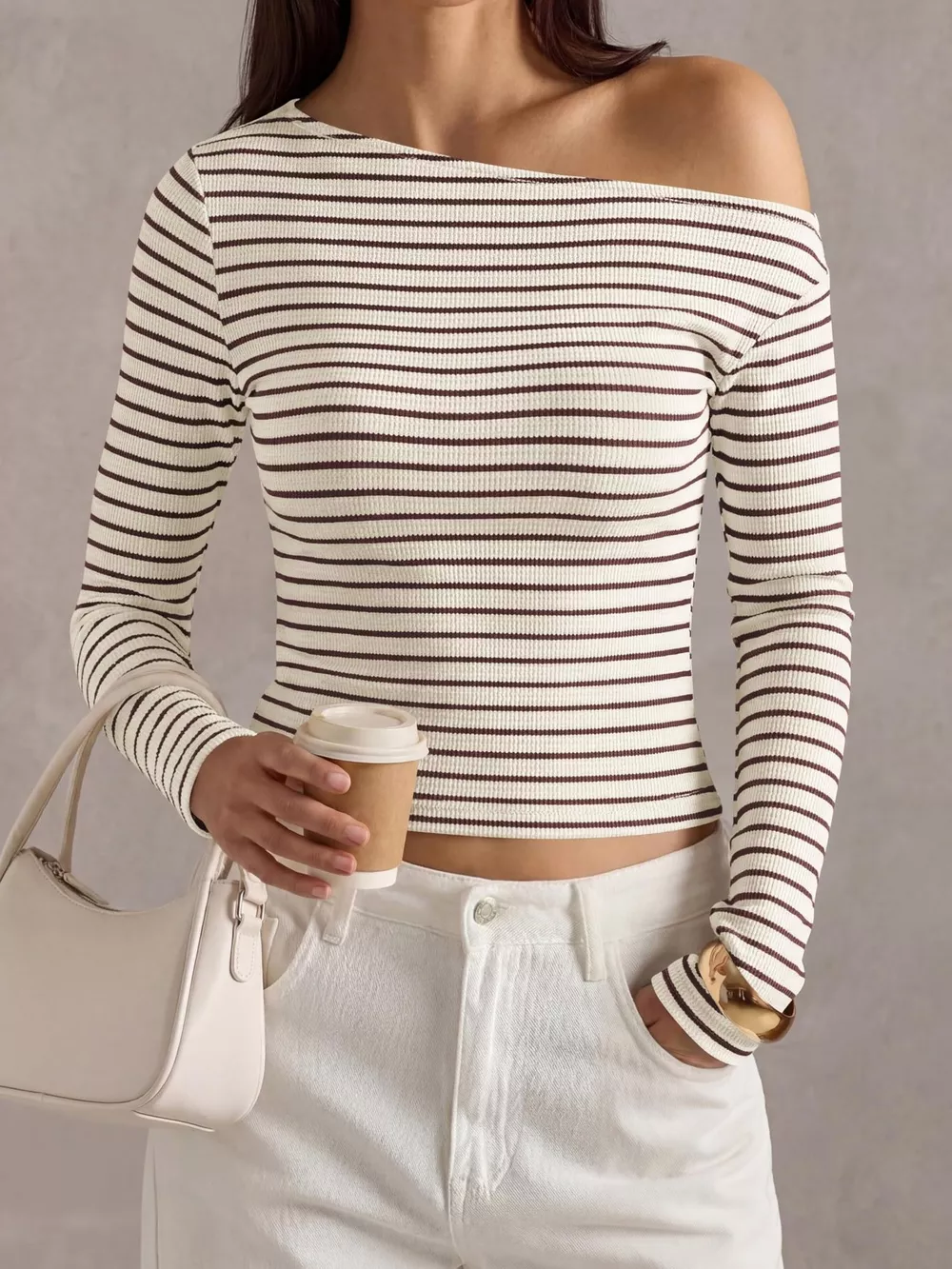 Striped Ribbed Long Sleeve T-Shirt, image 11