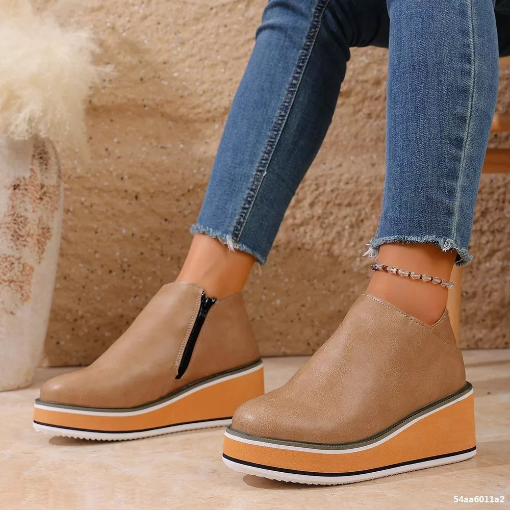 Wedge Ankle Boots with Zipper, image 12