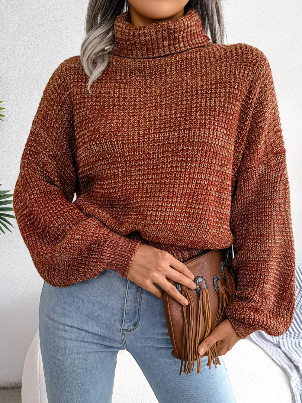 Turtleneck Dropped Shoulder Sweater, image 19