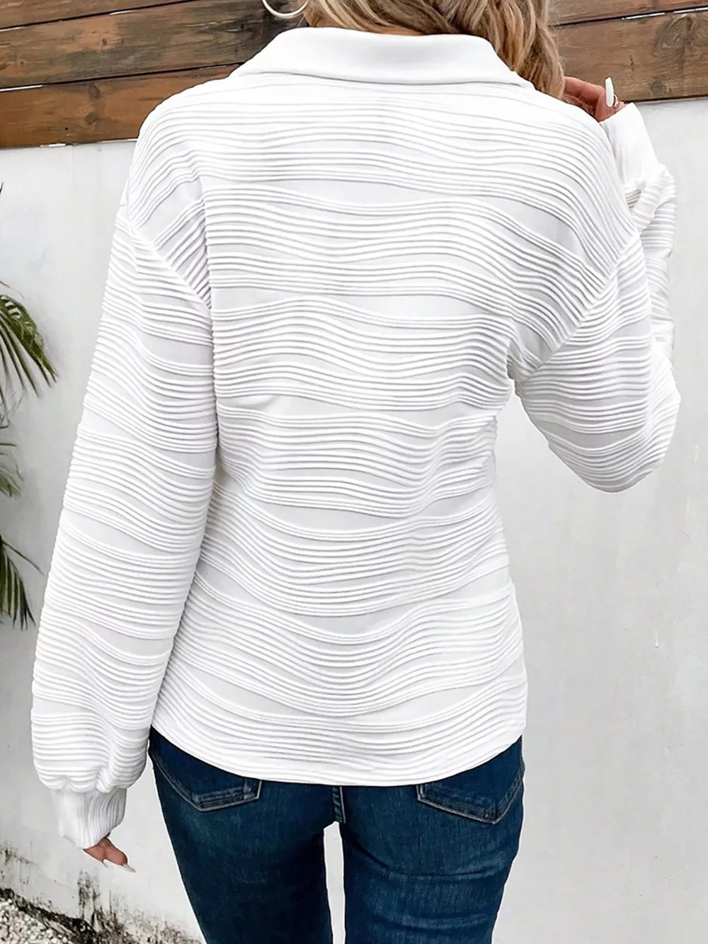Textured Quarter Zip Sweatshirt, image 3