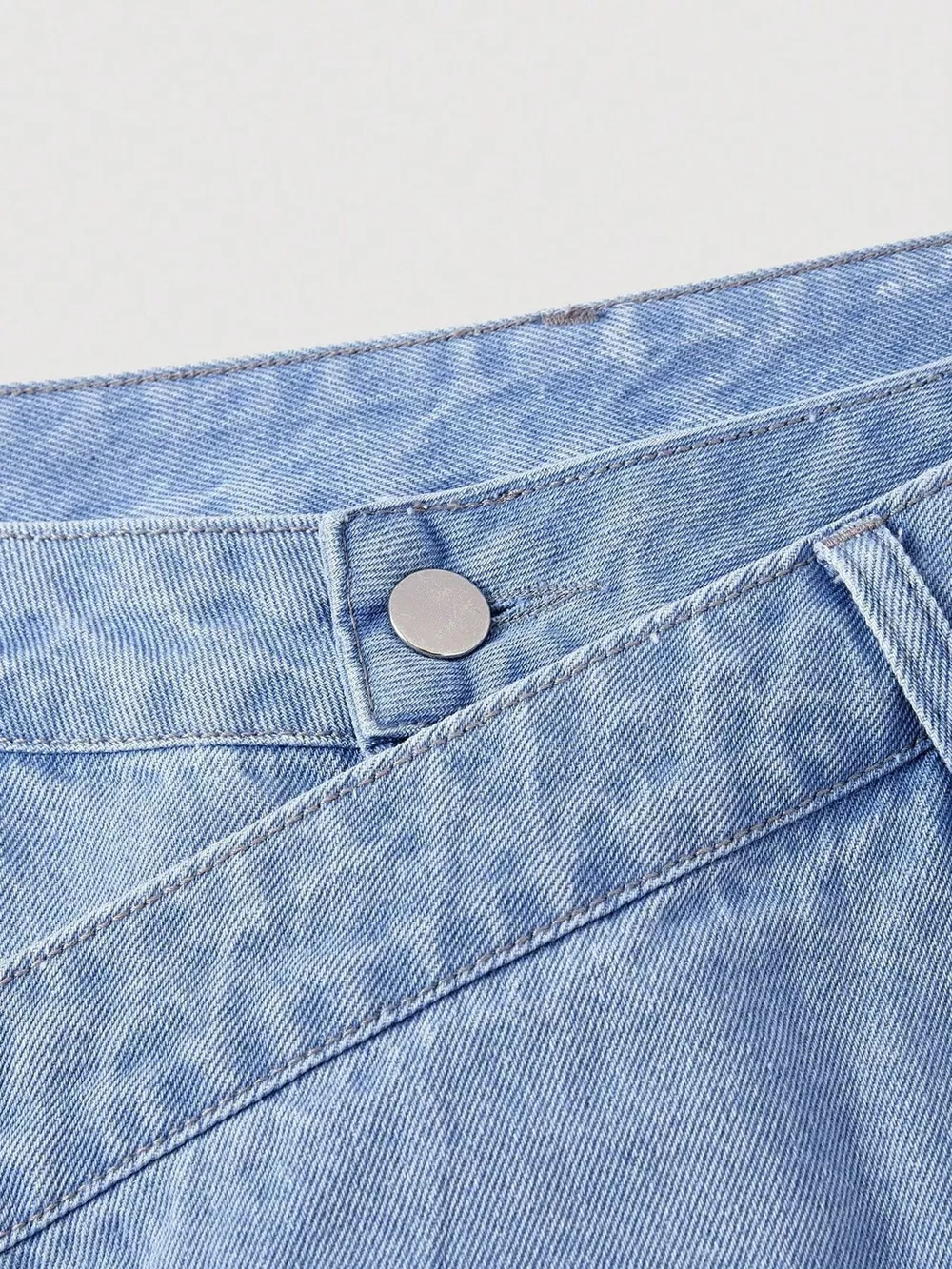 Asymmetric Raw Hem Wide-Leg Jeans, image 2