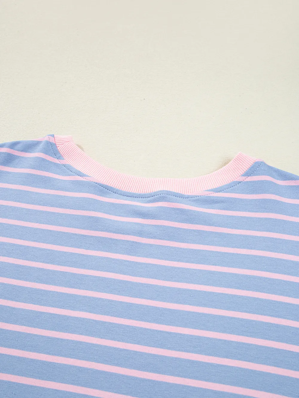 Stripe Oversize Contrast Trim Drop Shoulder Sweatshirt, image 5