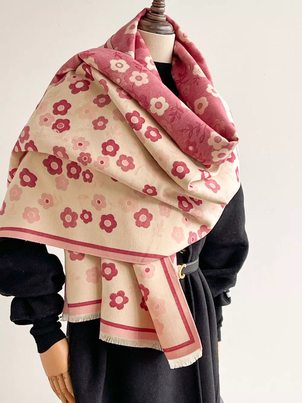 Floral Print Warm Winter Scarf, image 3