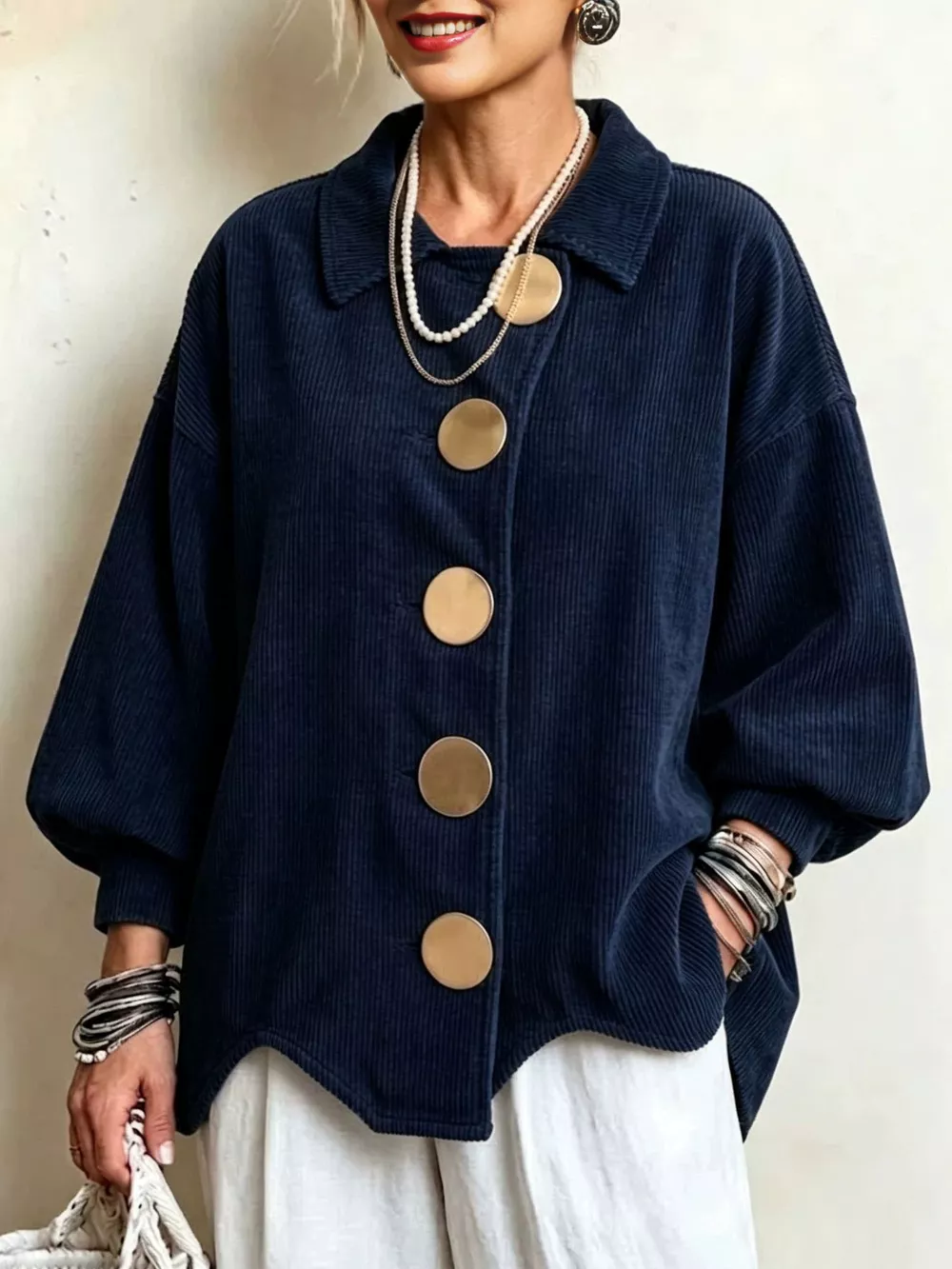 Full Size Corduroy Button-Down Jacket Plus Size, image 11