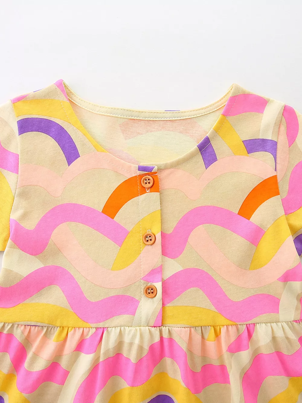 Children's Printed Button Front Dress, image 3