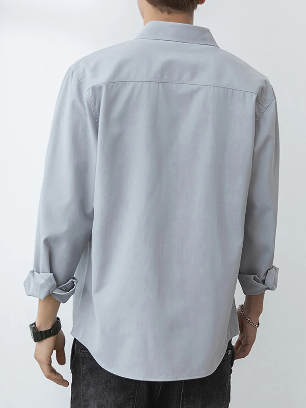 Men's Plus Size Button Up Long-Sleeve Shirt, image 3