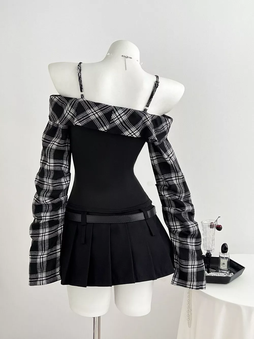 Plaid Long Sleeve Slim Fit T-Shirt, image 5