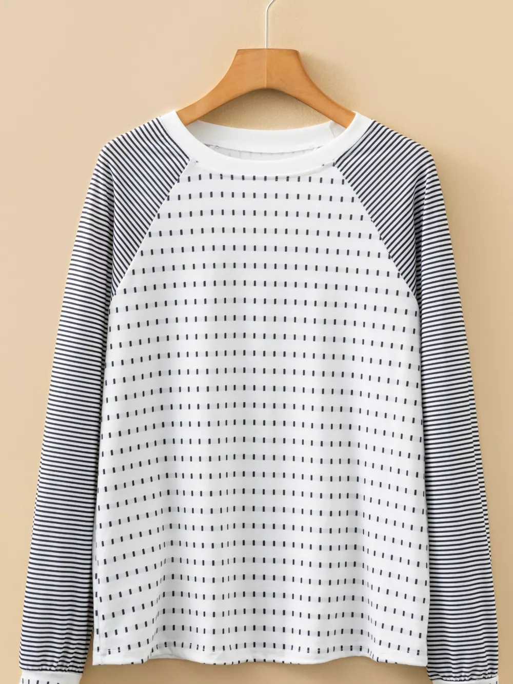 Stripe Raglan Patchwork Long Sleeve Top, image 8