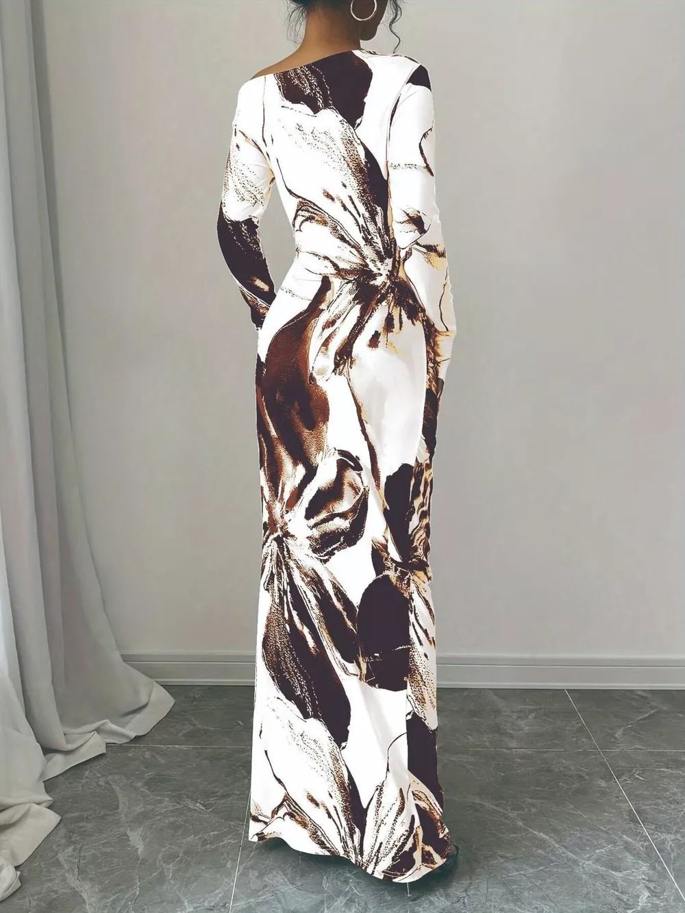 Floral Print One Shoulder Maxi Dress, image 27