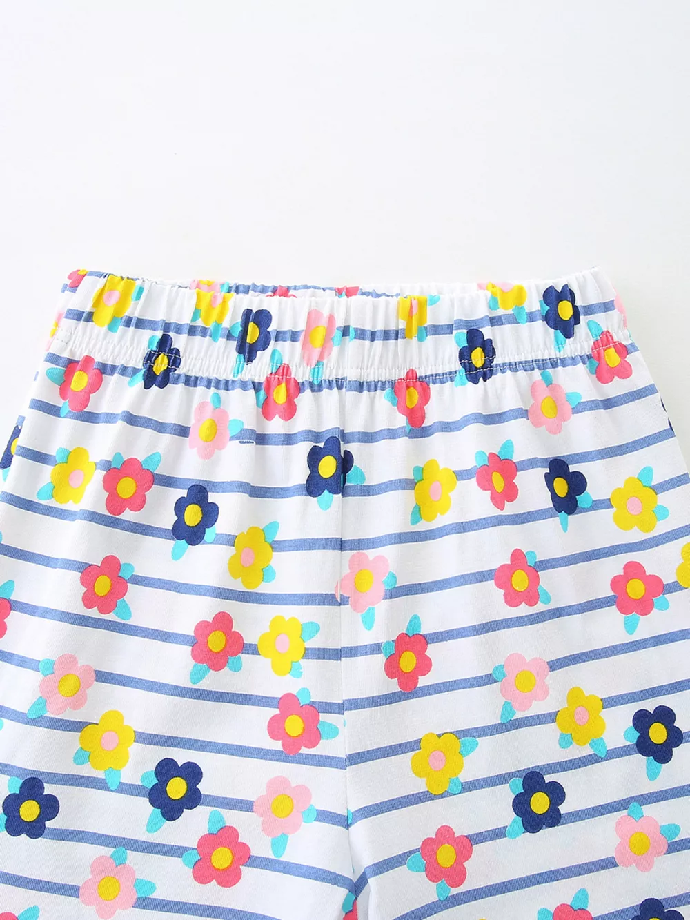 Children's Floral Ruffle Sleeve Top and Striped Shorts Set, image 4