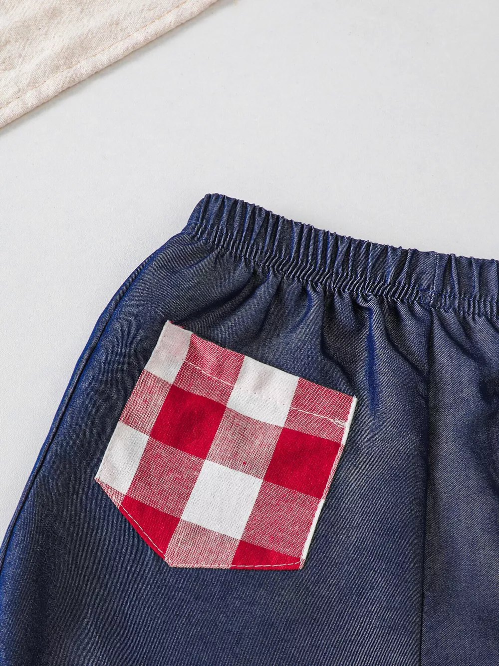 Children's Gingham Bowknot Ruffle Trim Top and Shorts Set, image 5