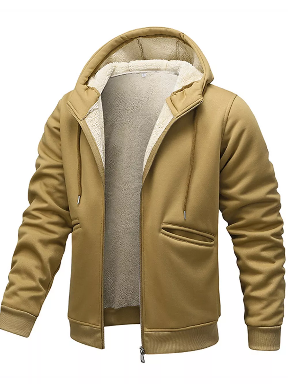 Men's Full Size Warm Fleece Lined Zip-Up Hoodie Plus Size