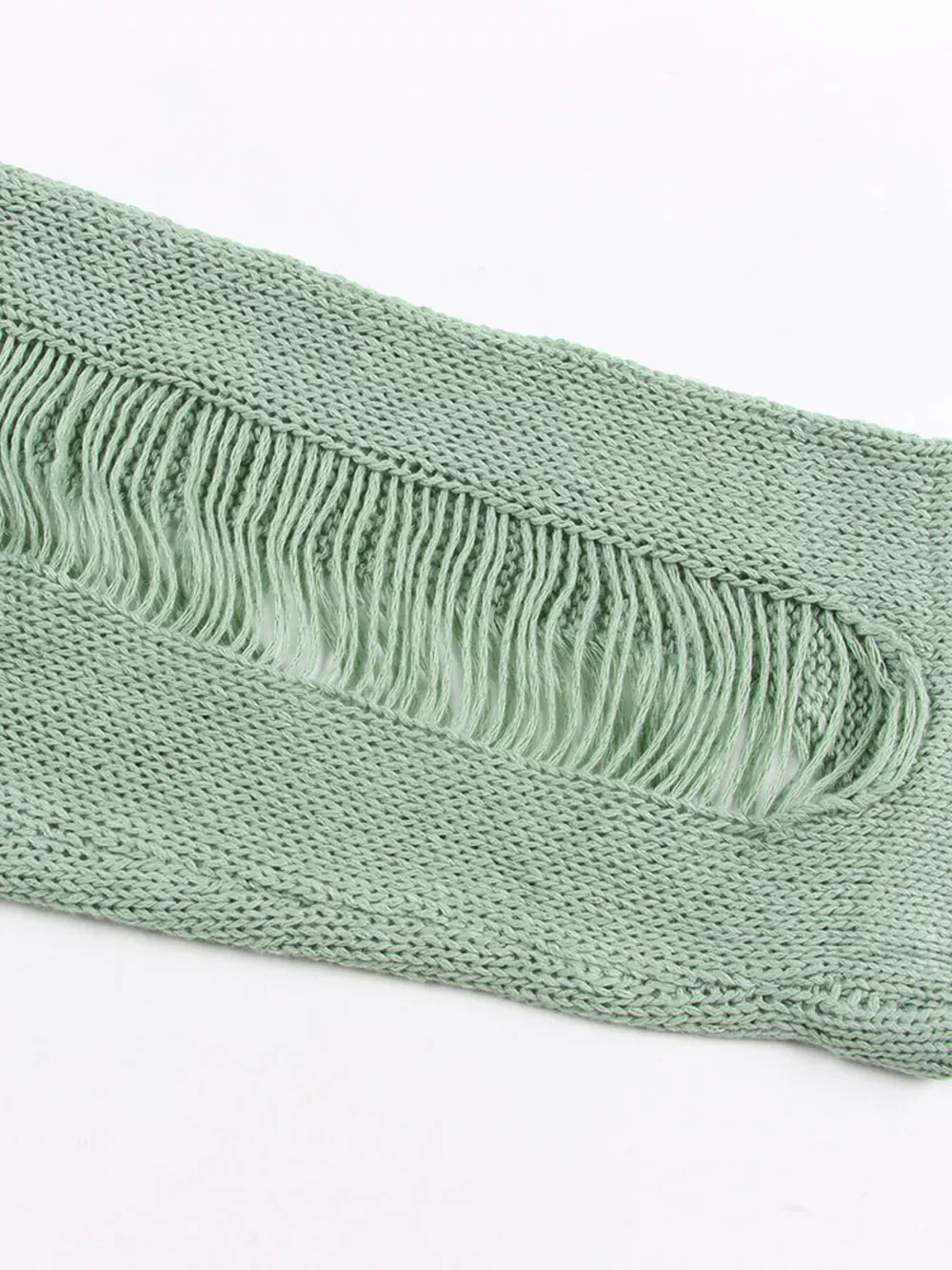 Backless Distressed Long Sleeve Knit Cover Up, image 6