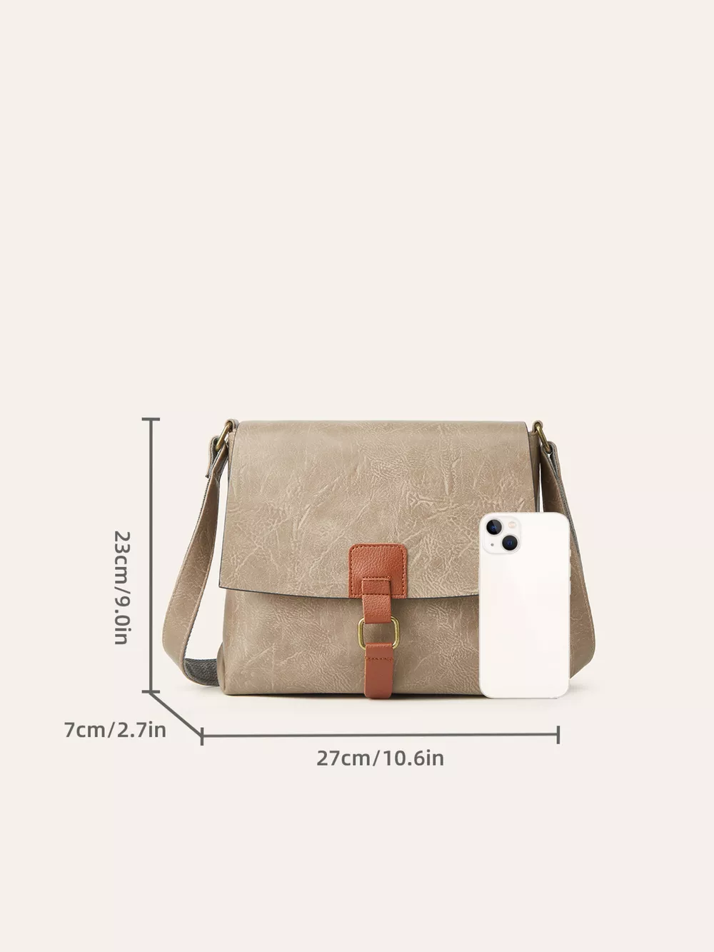 Vintage Buckle Flap Crossbody Bag, image 12