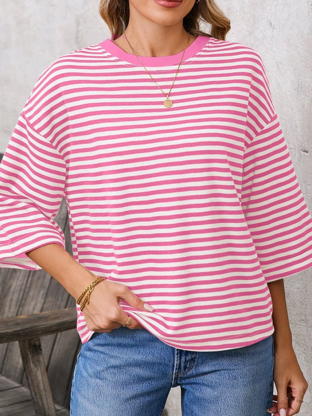 Striped Back Bow Tie T-Shirt, image 19