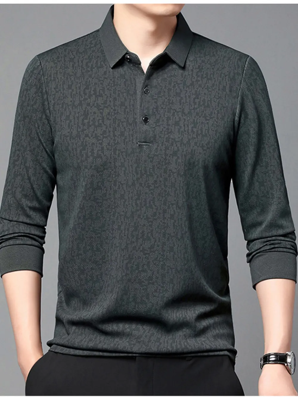 Men's Plus Size Button Detail Short Sleeve Polo, image 5