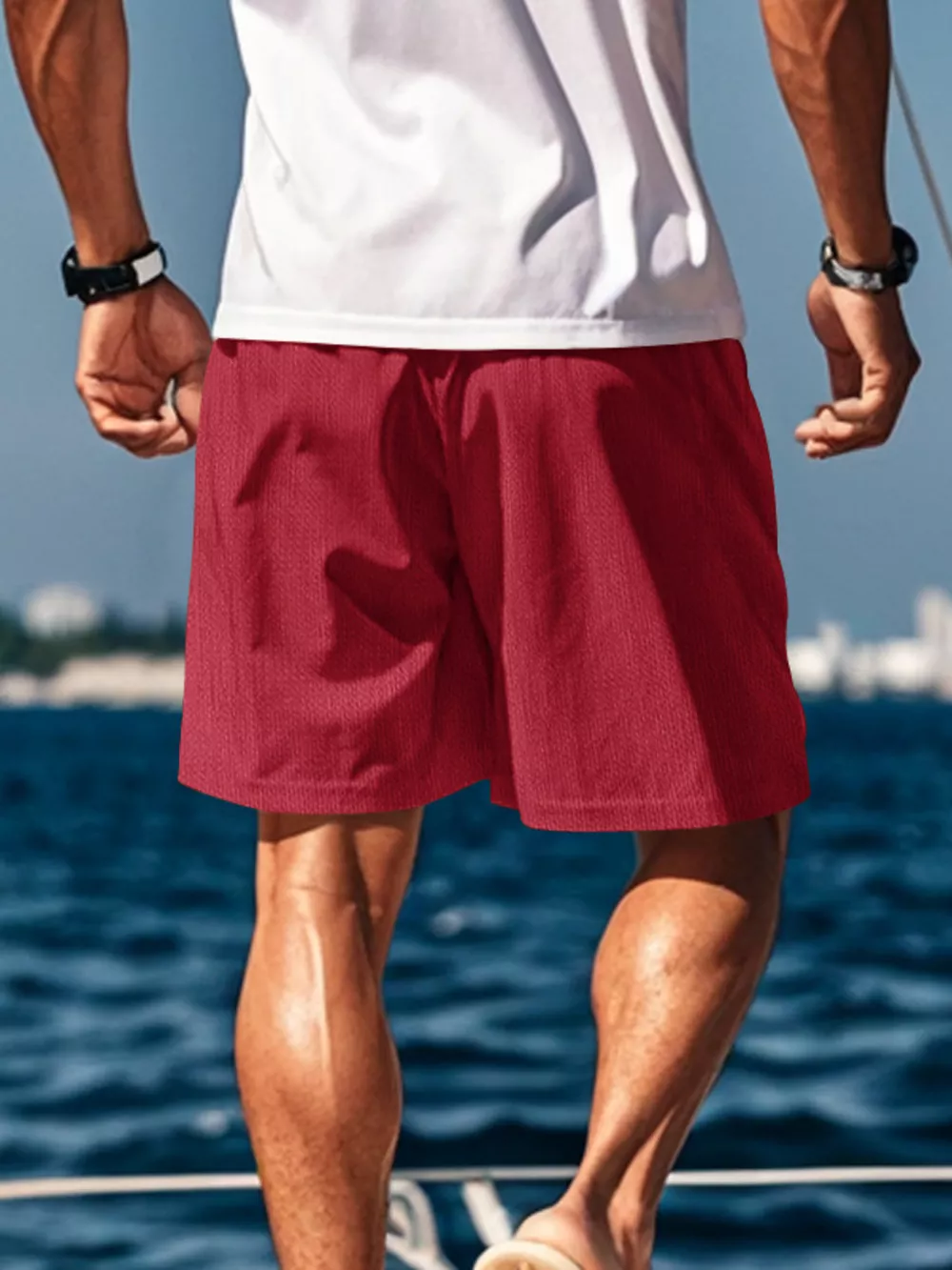 Men's Drawstring Causal Shorts, image 3