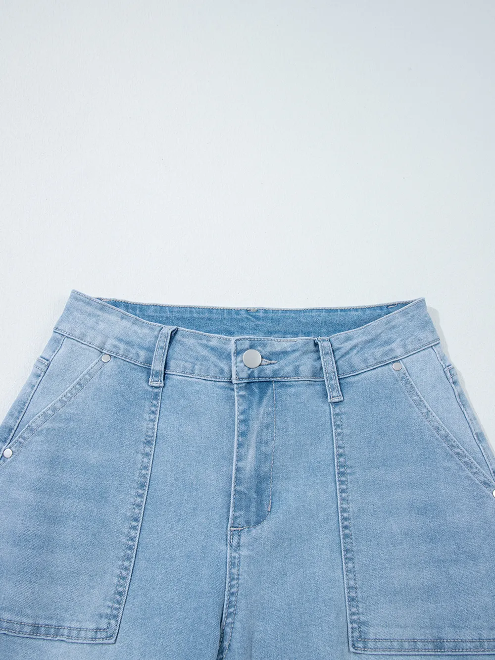 High Rise Barrel Relaxed Patch Pocket Jeans, image 4