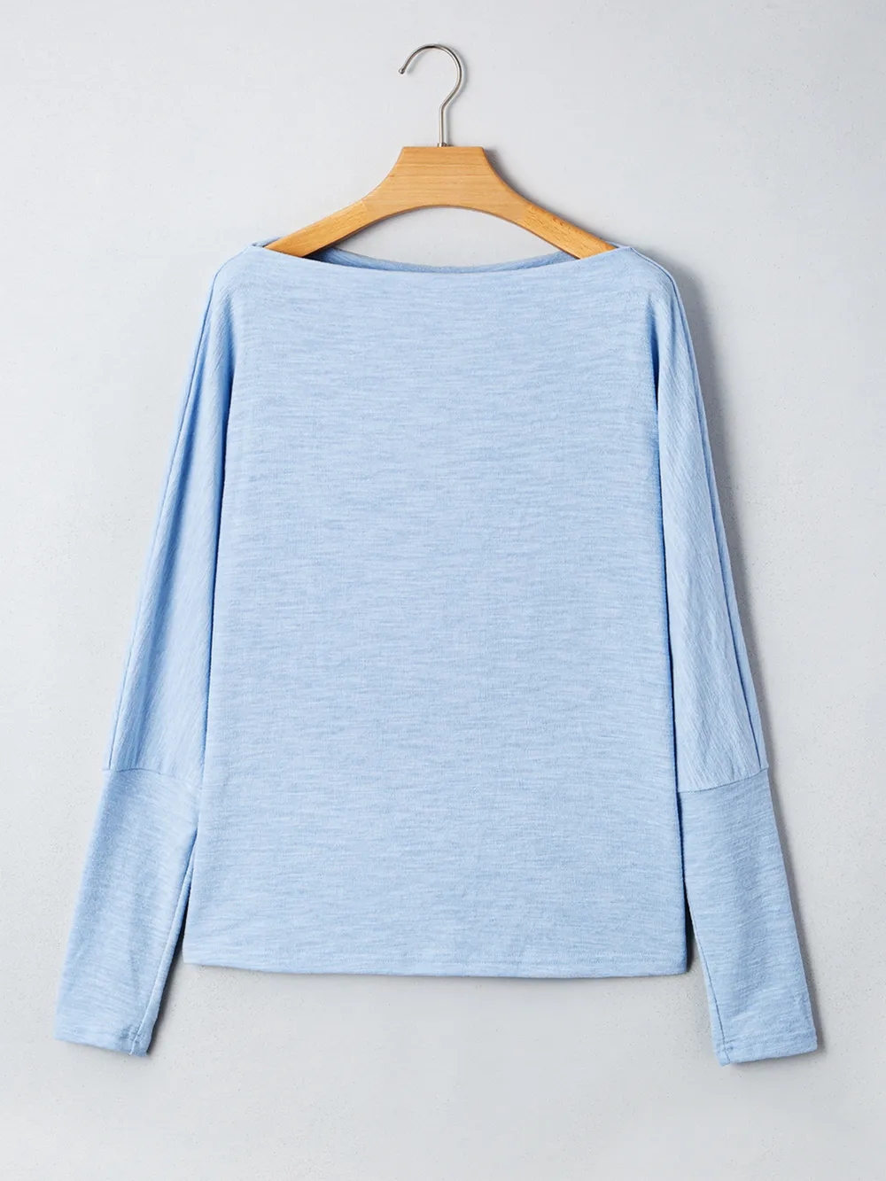 Solid Color Batwing Long Sleeve Top, image 4