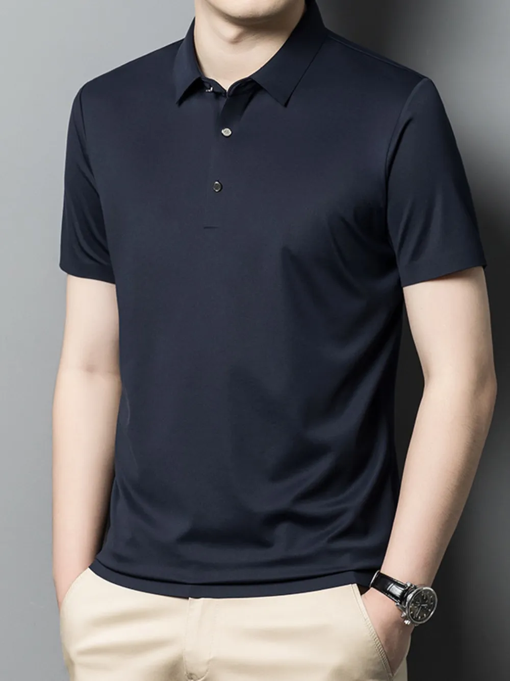 Men's Full Size Collared Neck Short Sleeve Polo Plus Size, image 5