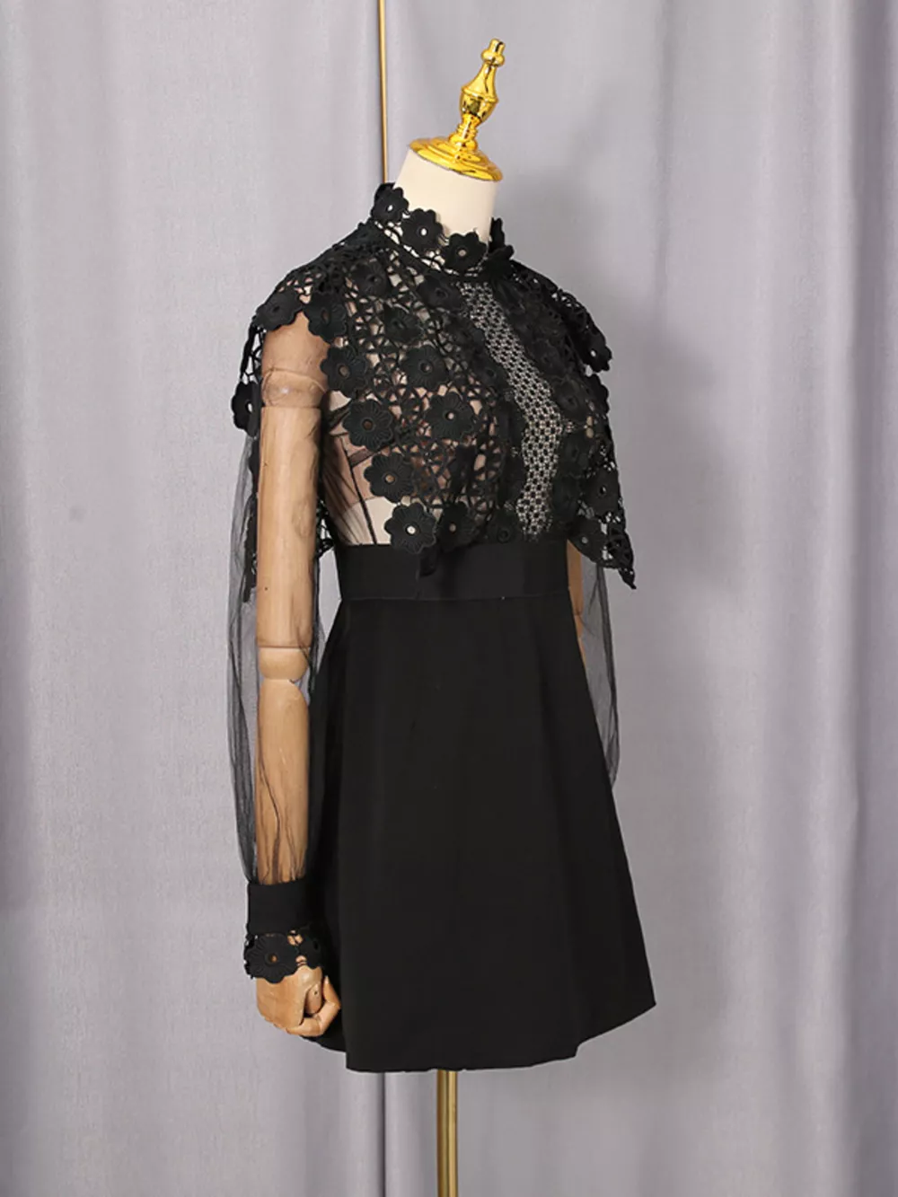 Lace Sheer Sleeve Mini Dress, image 8