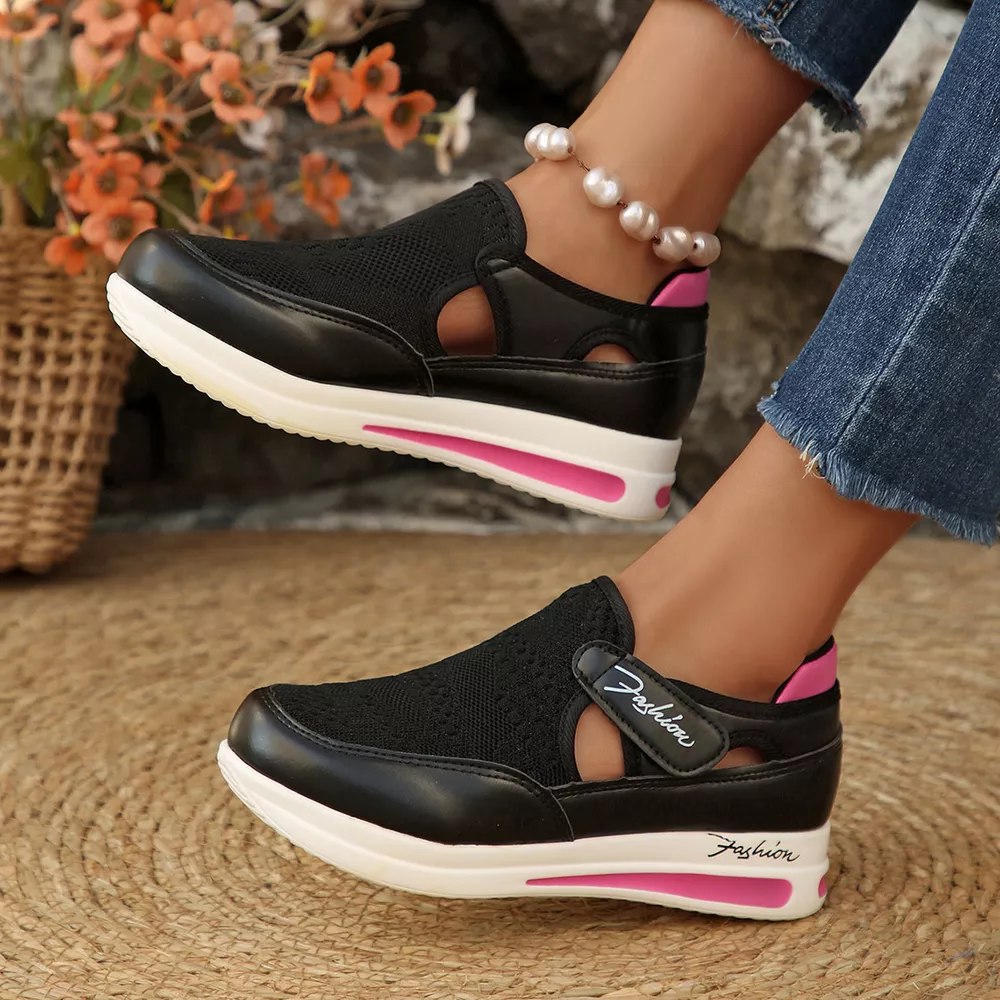 Breathable Mesh Wedge Sneakers