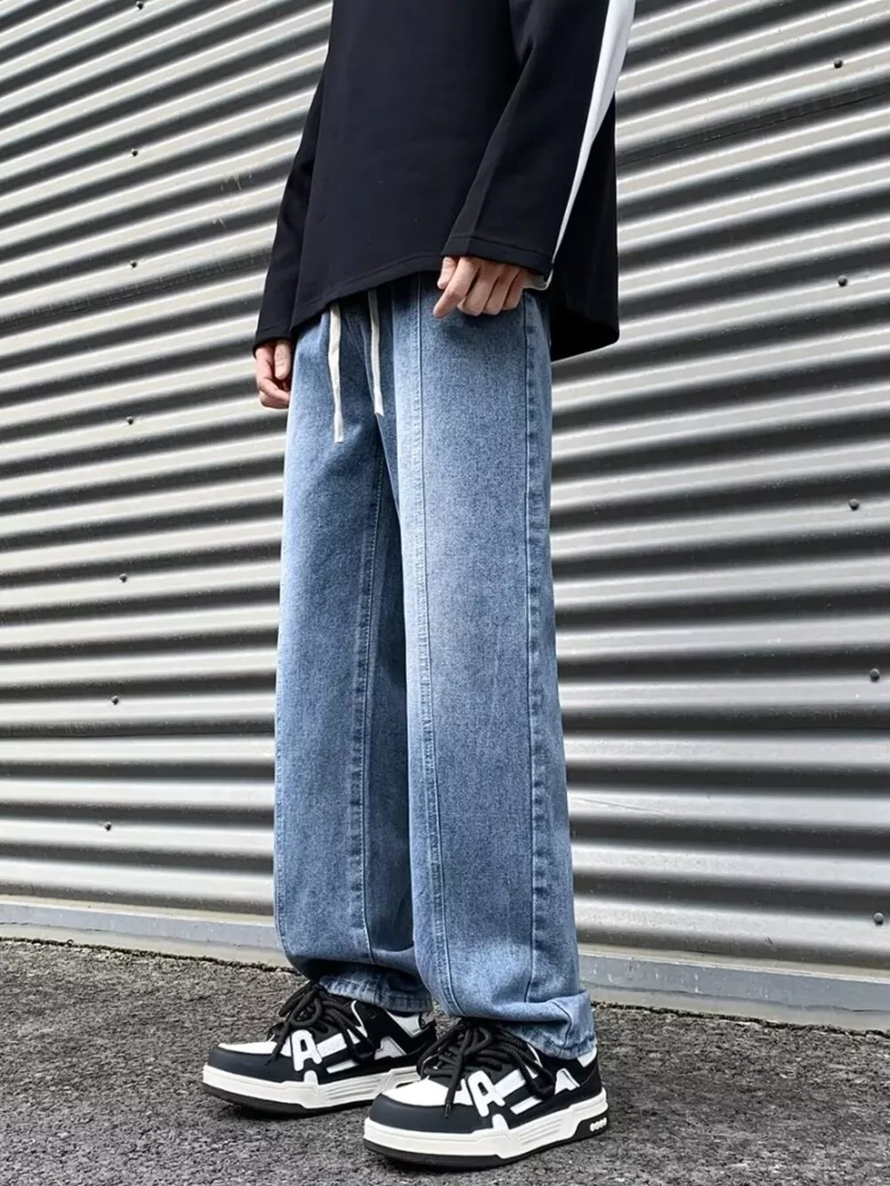 Men's Plus Size Wash Straight Leg Jeans, image 6
