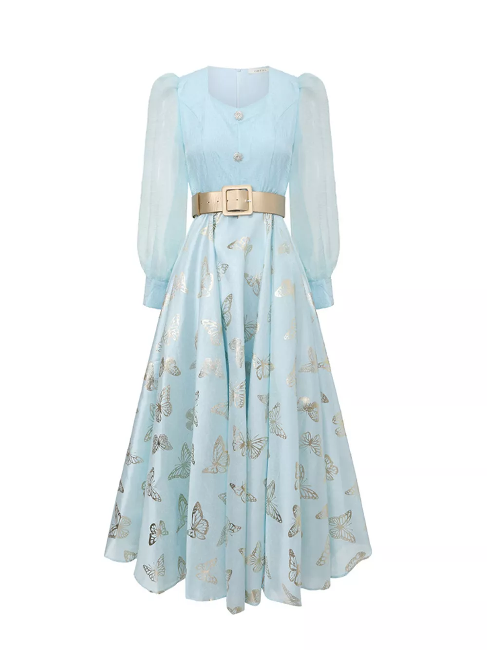 Butterfly Print Puff Sleeve Dress, image 5