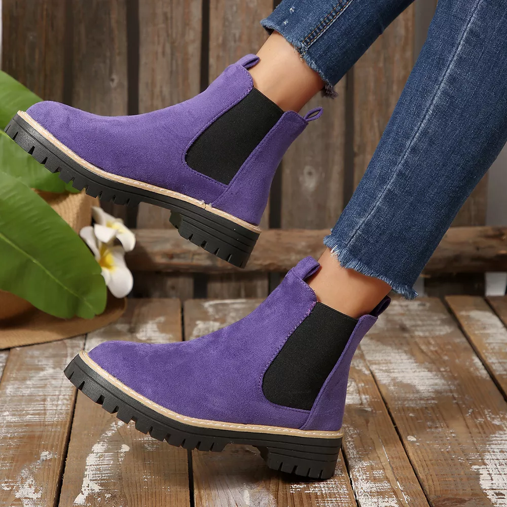 Round Toe Block Heels Boots, image 11