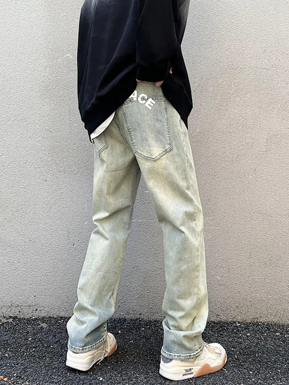 Men's Vintage Wash Straight Leg Jeans, image 3