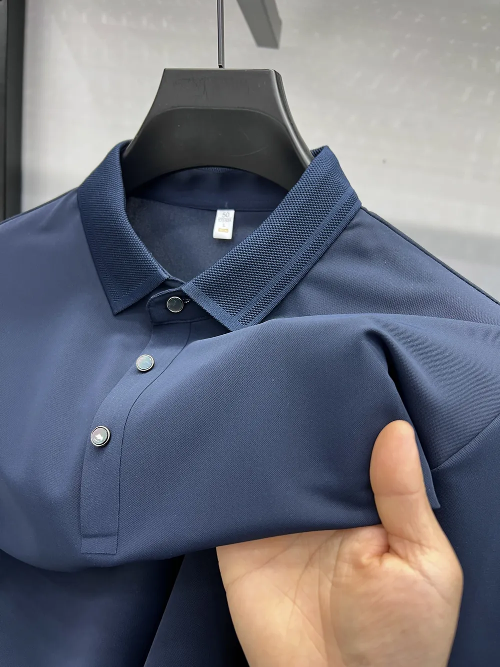 Men's Plus Size Button Detail Short Sleeve Polo, image 4