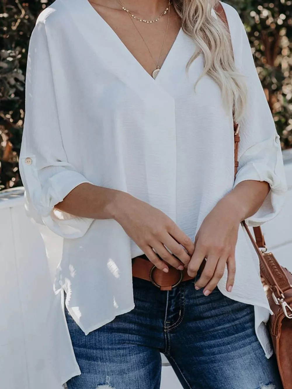 Elegant V-Neck Long Sleeve Blouse, image 17