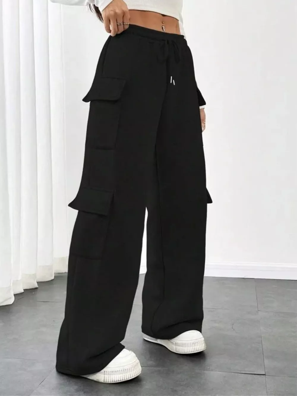 Casual Drawstring Loose Fit Pants, image 8