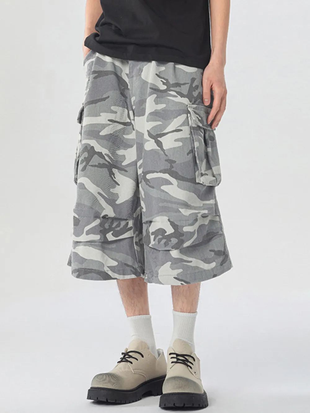 Men's Urban Camo Wide Leg Cargo Pants, image 2