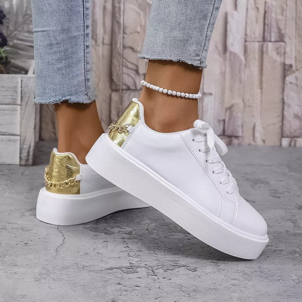 Round Toe Platform Sneakers, image 4