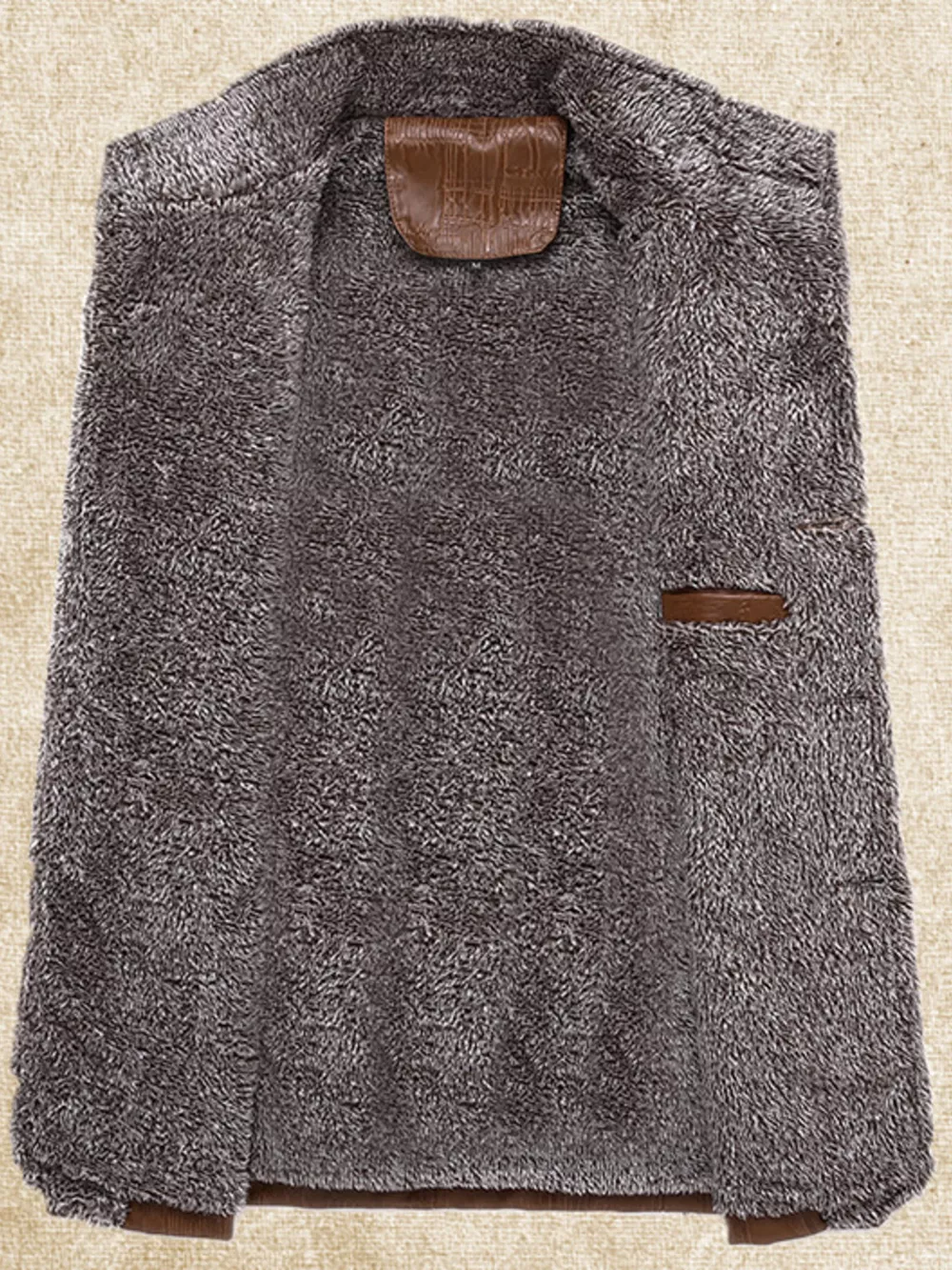 Men's Plus Size Button Up Fleece Lined Coat, image 3