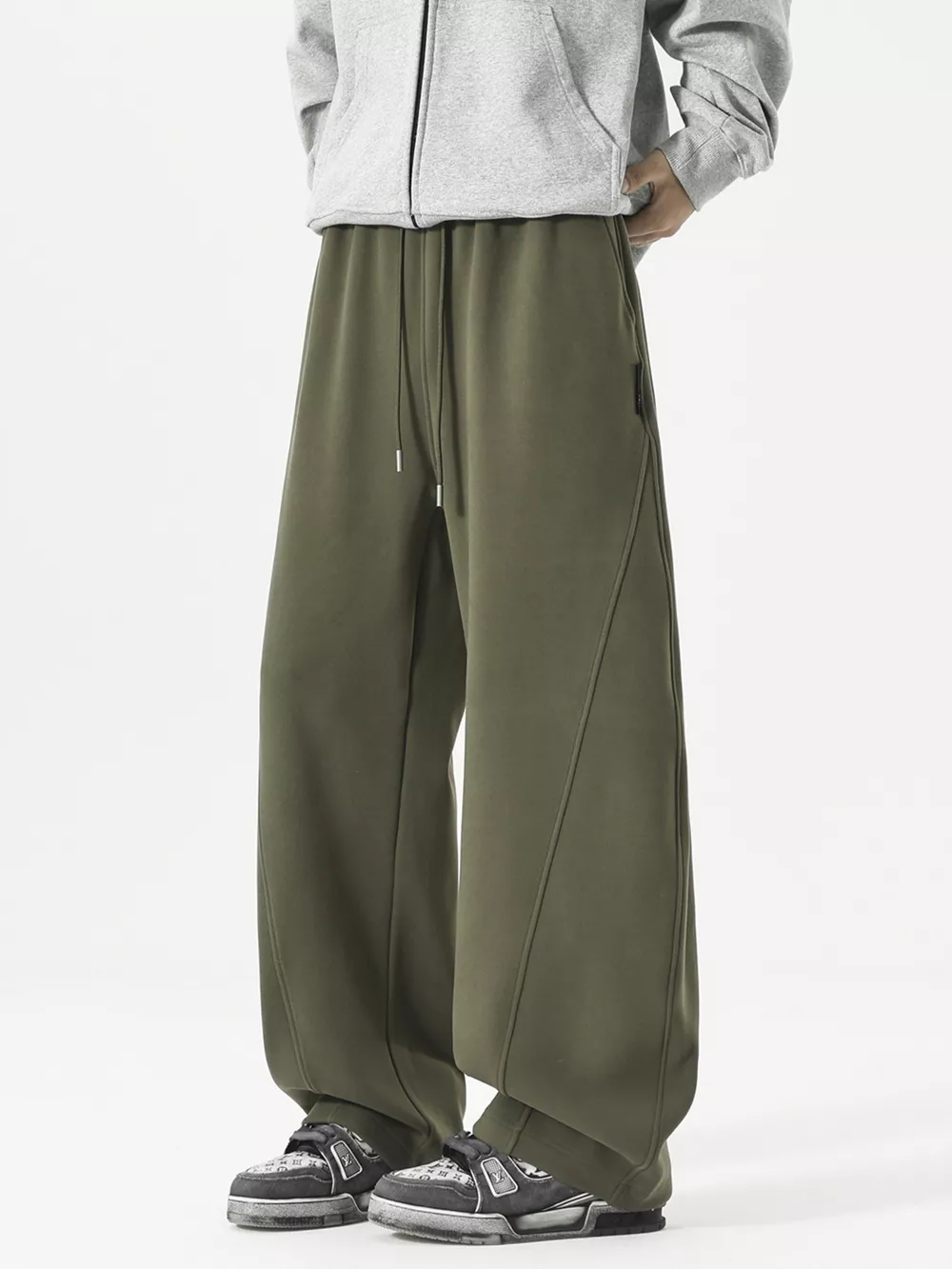 Men's Plus Size Wide Leg Casual Drawstring Pants