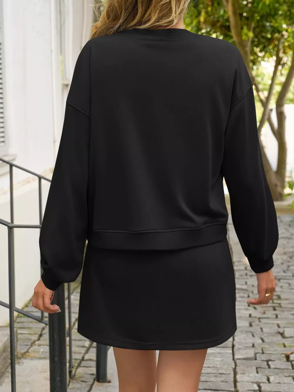 Long Sleeve Sweatshirt and Split Skort Set, image 12