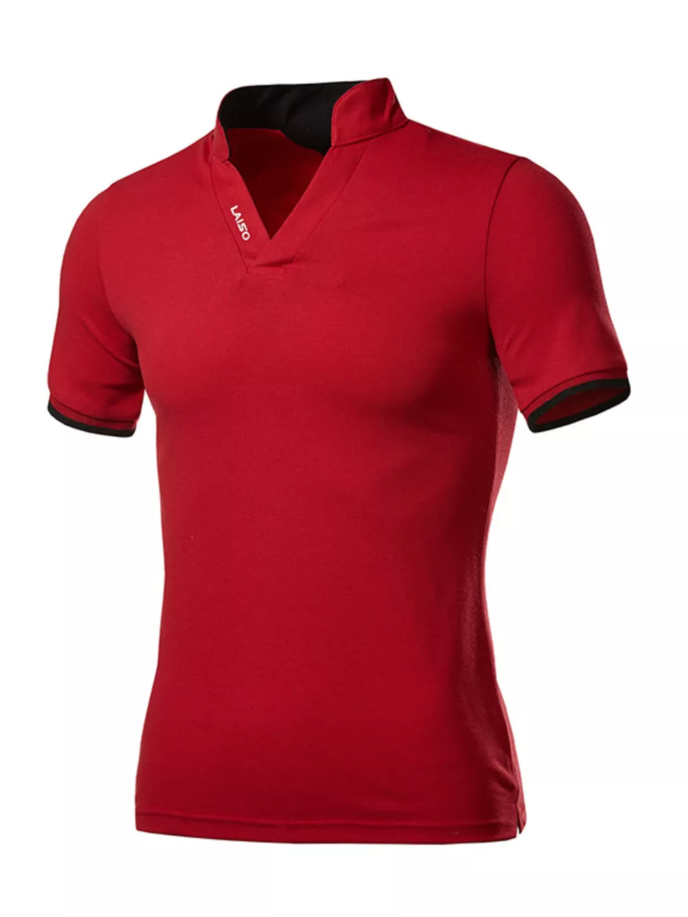 Men's Plus Size Notched Short Sleeve Top, image 6