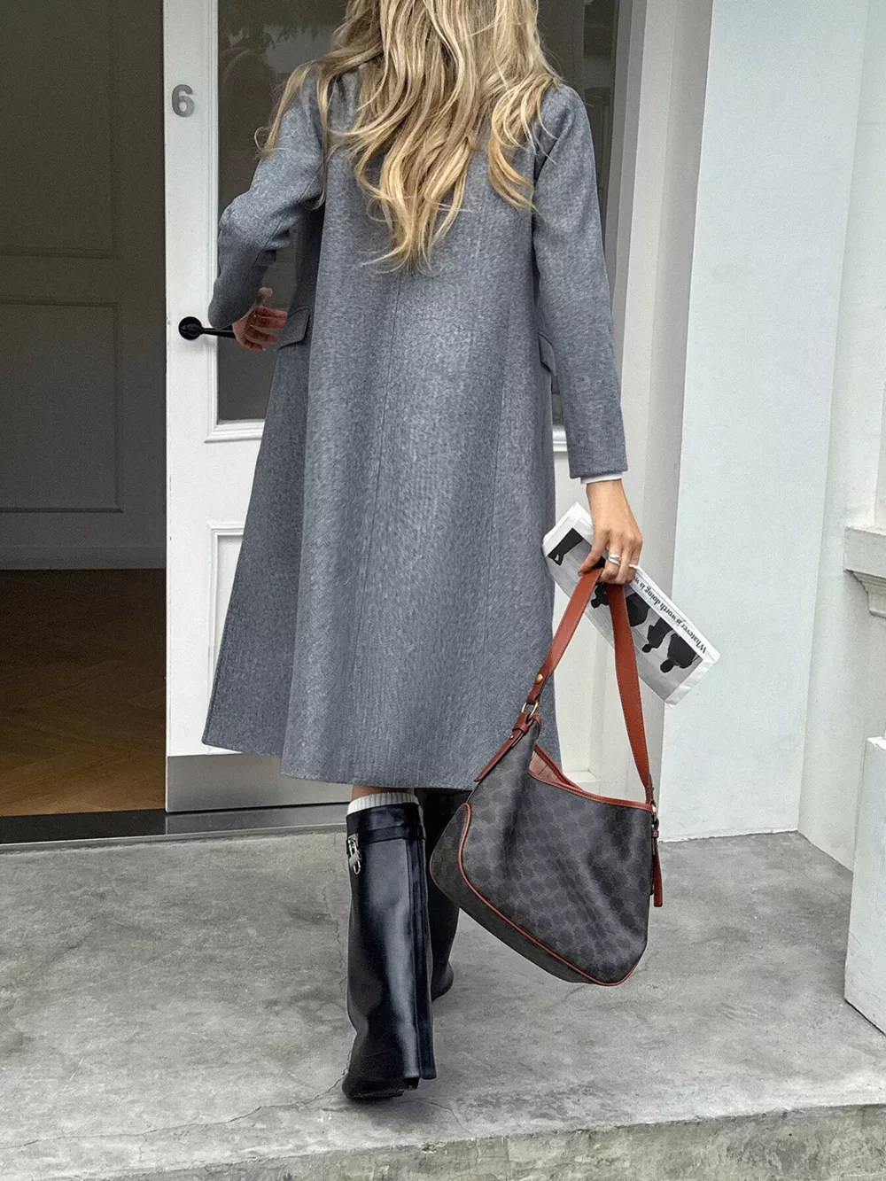 Double-Breasted Wool Blend Overcoat, image 7