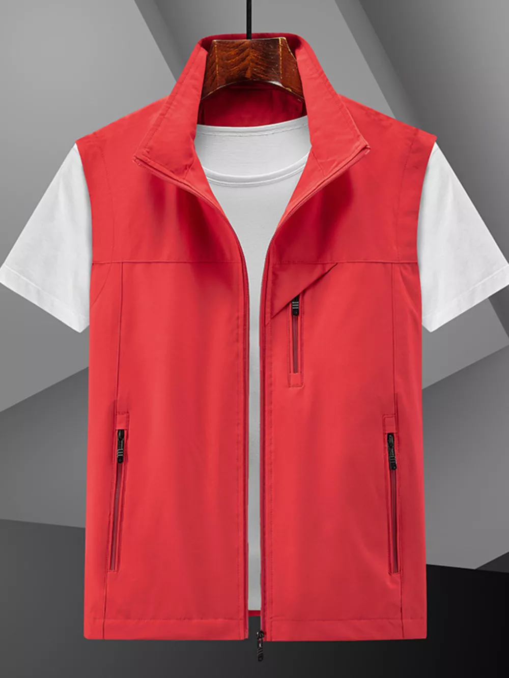 Men's Plus Size Casual Lightweight Zip-Up Vest, image 7