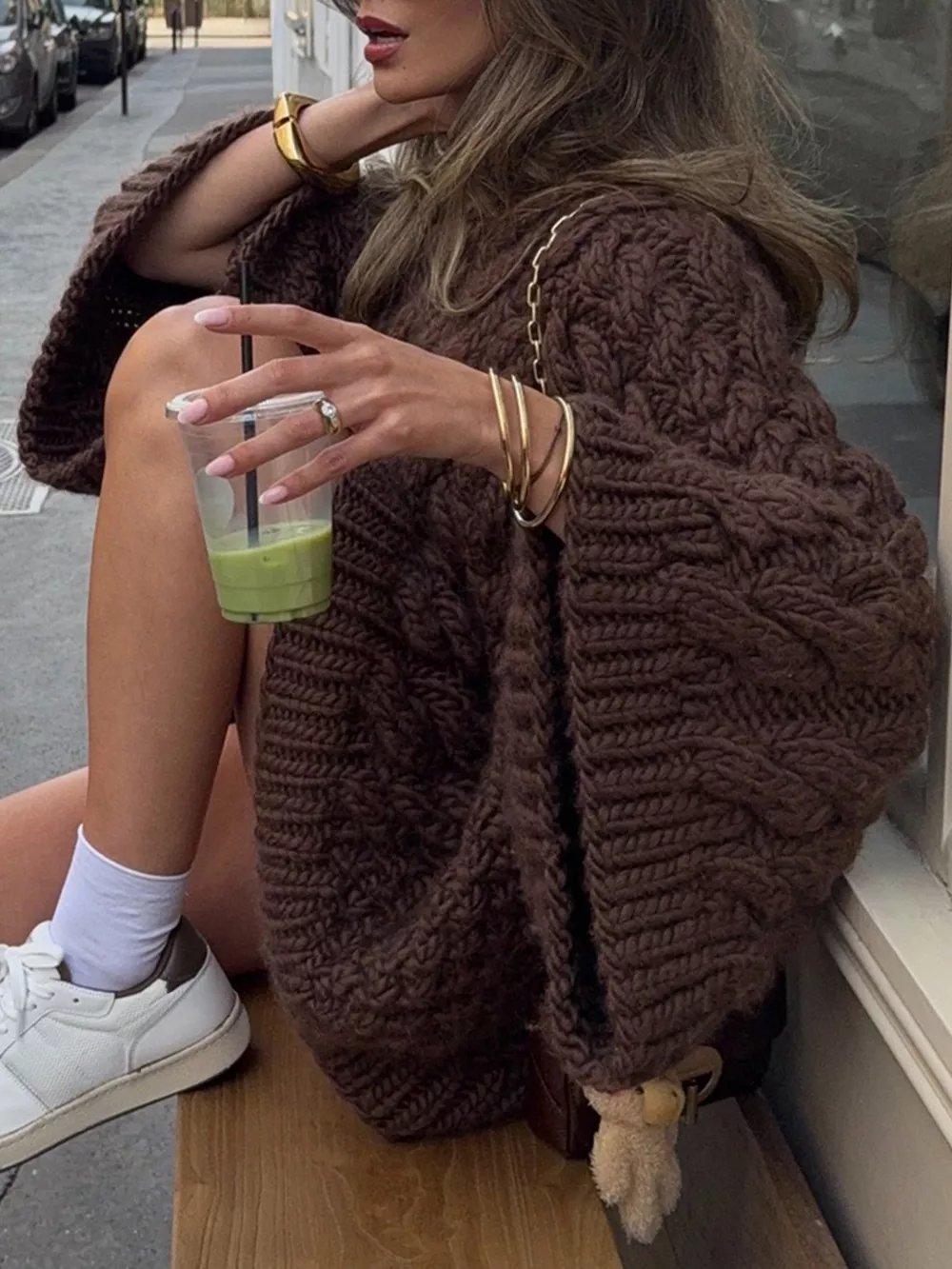 Cable Knit Round Neck Sweater, image 12
