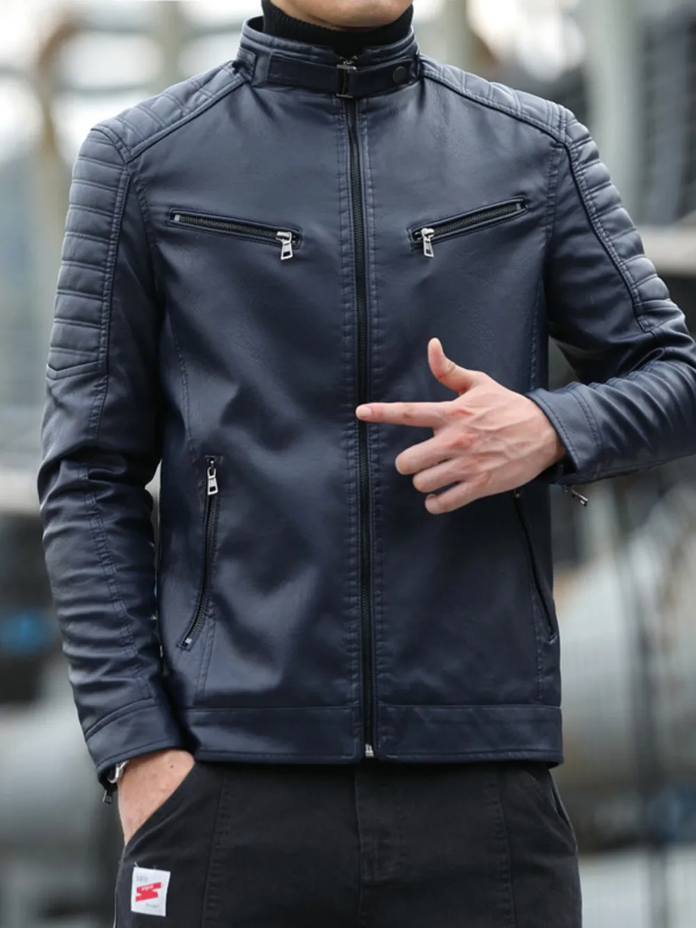 Men's Plus Size Zip Up Long Sleeve Jacket, image 3