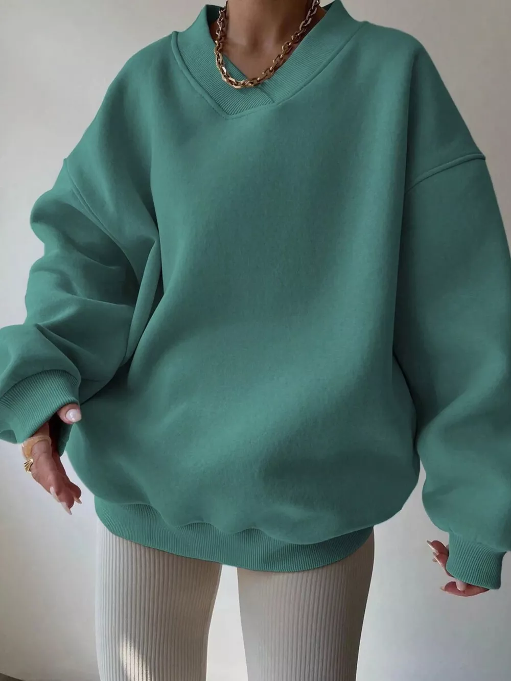 Dropped Shoulder Long Sleeve Oversized Sweatshirt, image 19