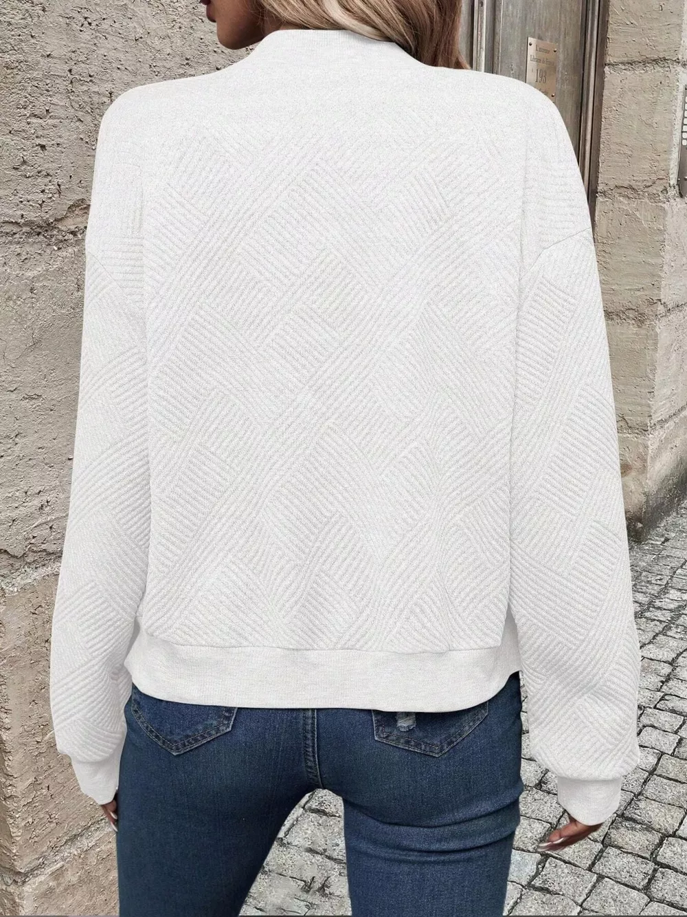 Zip-Up Textured Long Sleeve Jacket, image 32