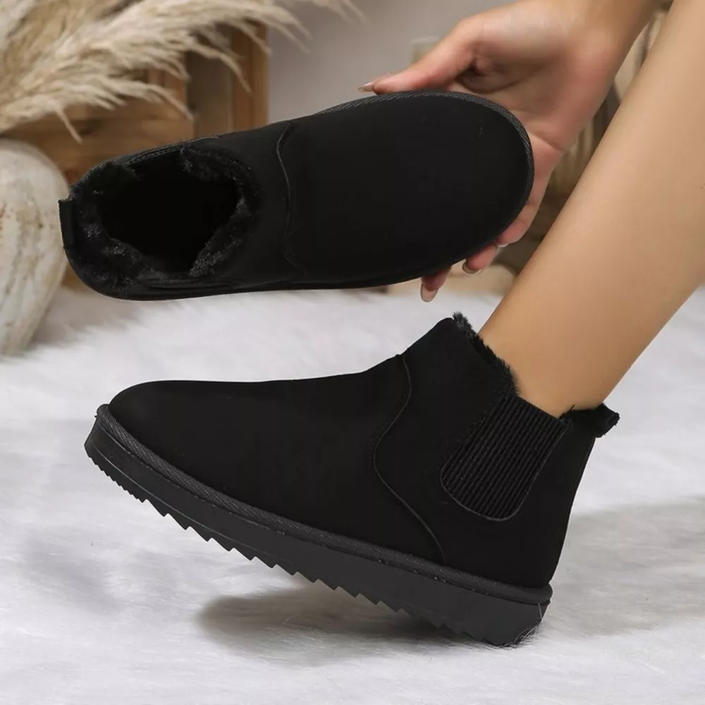 Plush Lined Slip-On Chelsea Winter Boots