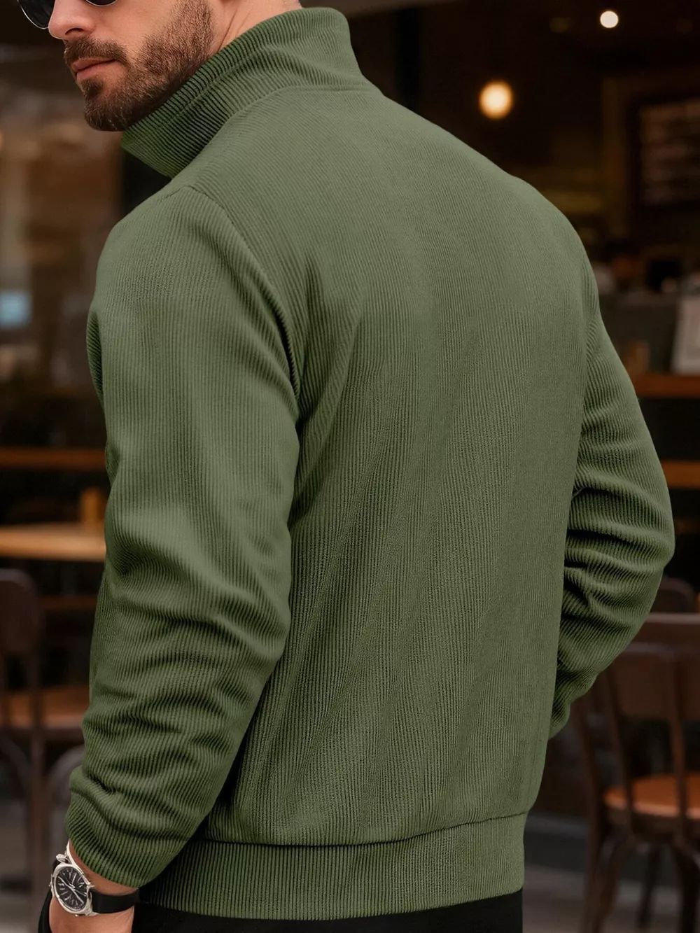 Men's Full Size Casual Corduroy Button-Down Jacket Plus Size, image 7