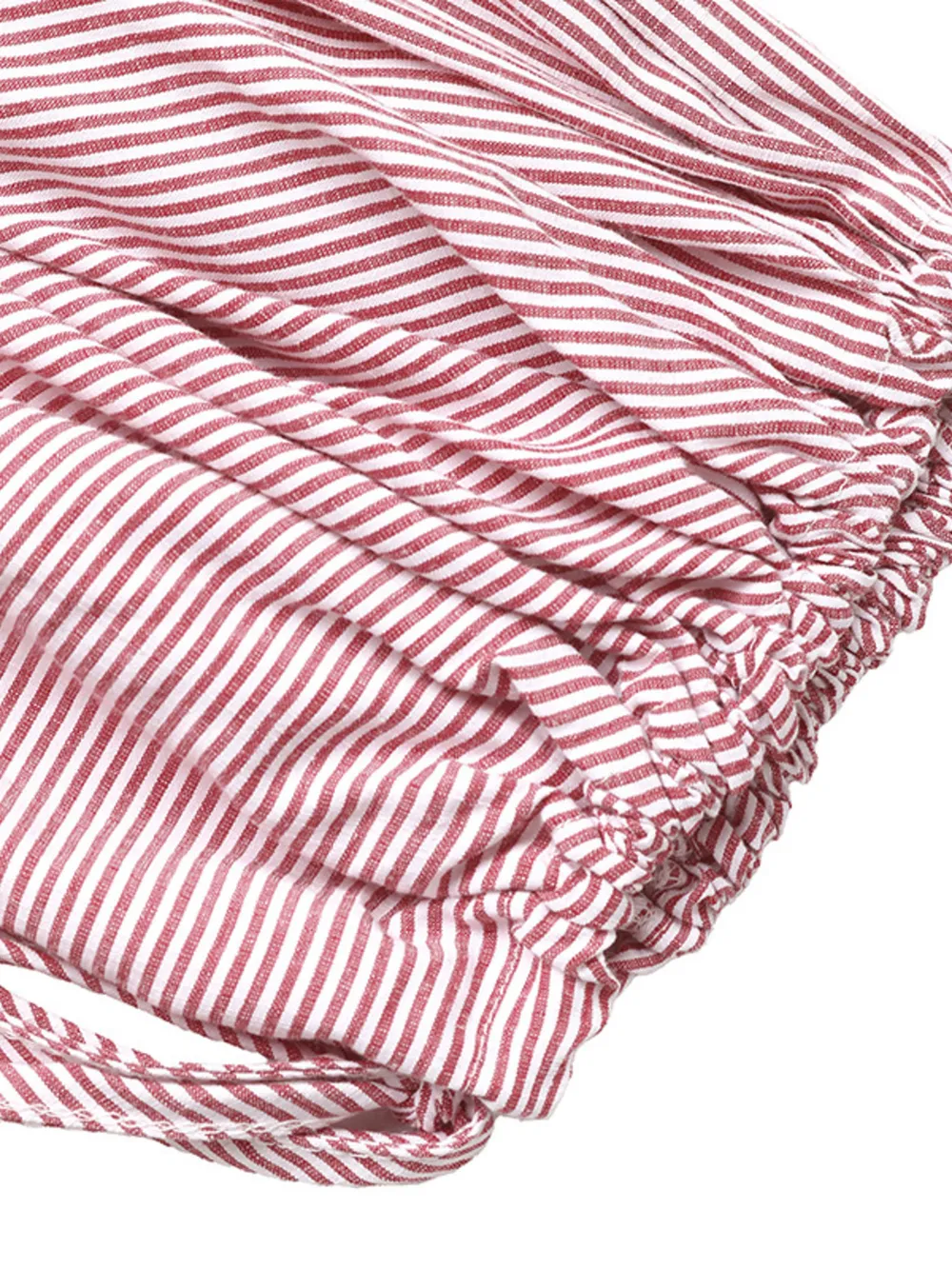 Striped Balloon Sleeve Button-Up Shirt, image 5