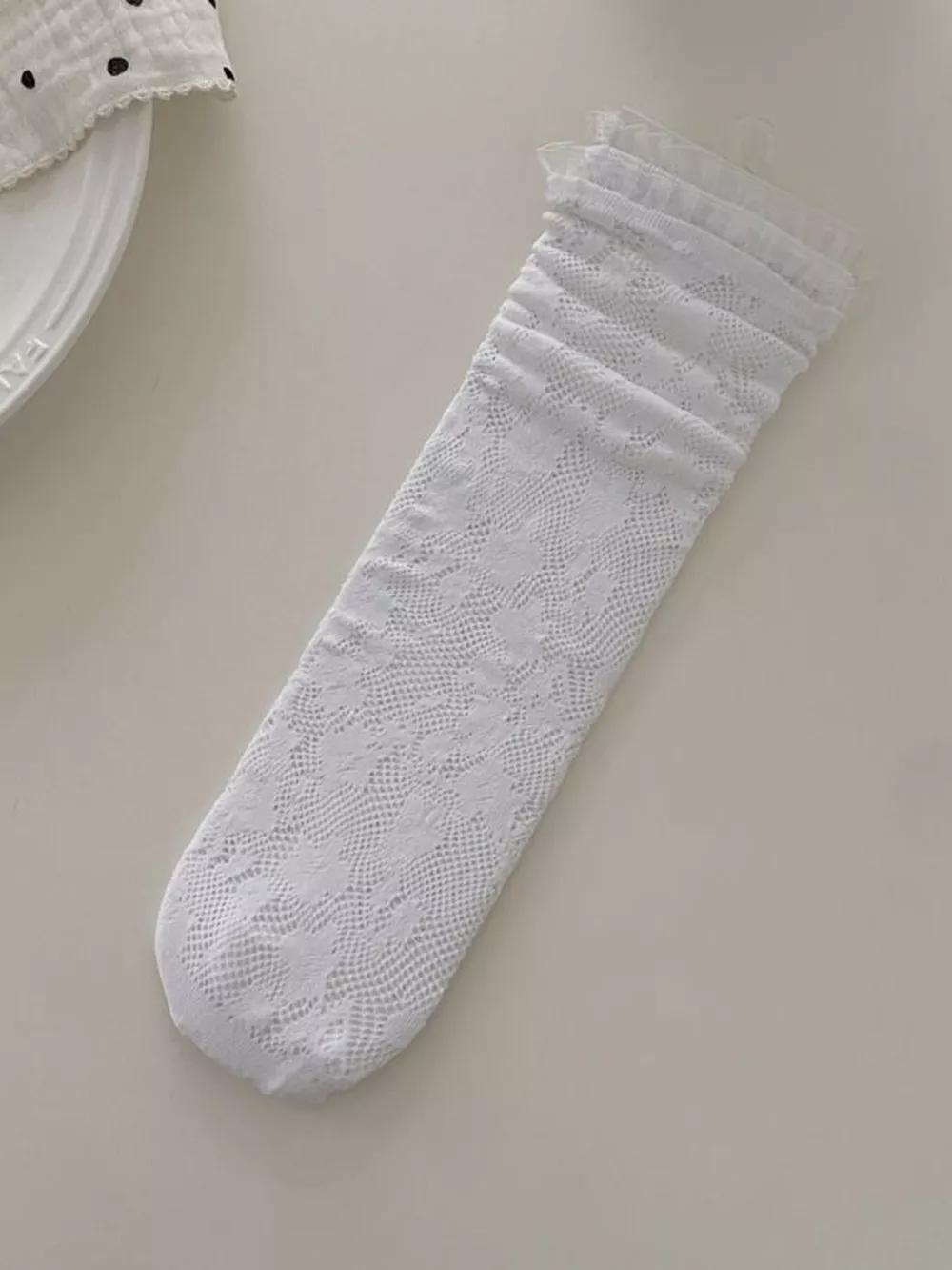 Lace Fishnet Mid-Calf Socks, image 11
