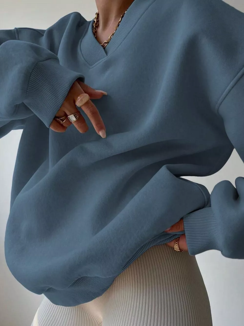 Dropped Shoulder Long Sleeve Oversized Sweatshirt, image 30